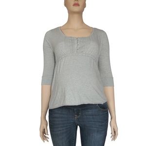 X-Large Gray Wide Neck Ruffle Liz Lange Shirt
